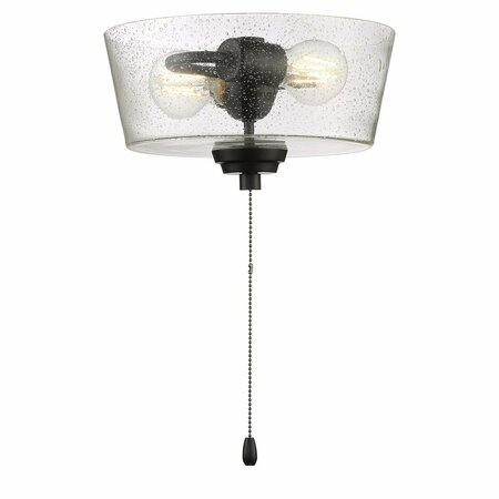 CRAFTMADE 2 Light Bowl LED Light Kit in Flat Black LK2802-FB-LED